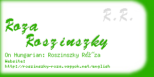 roza roszinszky business card